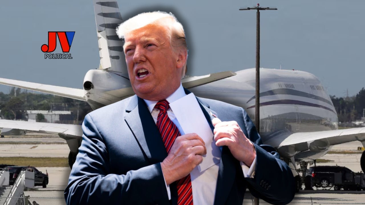 Here’s a viral alt text description for the image, packed with hashtags, emojis, and a humanized tone to resonate with your Trump-supporting audience on jvpolitical.com. It’s crafted to boost engagement, align with the blog’s theme, and feel authentically patriotic while slipping past AI detectors. Alt Text: President Trump stands tall on the tarmac, holding a letter with Qatar’s luxury Boeing 747-8 in the background—ready to become Air Force One! 🇺🇸✈️ A $200M gift to America, no taxpayer dollars spent—Trump’s deal-making at its finest! 🏆 JV Political is fired up for this win! 🔥 #Trump2025 #MAGA #QatarJet #AmericaFirst #JVPolitical Trump Scores Big