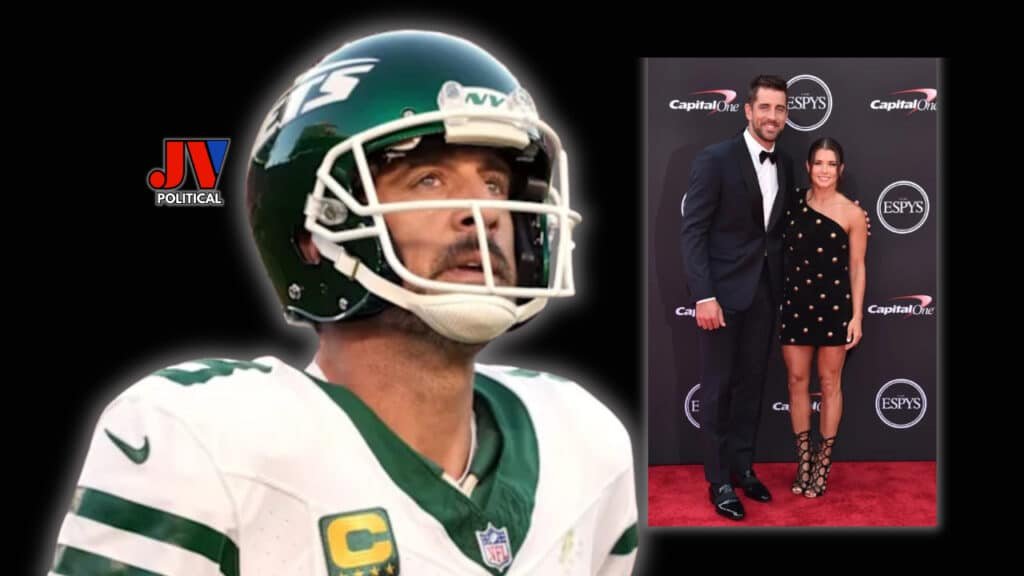 "NFL icon Aaron Rodgers dominating the field in his Jets uniform, paired with a dazzling red-carpet moment alongside a stunning date at the ESPYs—could this be Brittani, the mystery woman stealing his heart? Wedding rumors heat up! #AaronRodgers #NFLSuperstar #JetsNation #ESPYs2025 #Brittani #RelationshipGoals #MAGA #JVPolitical #SportsRomance #NFLNews"