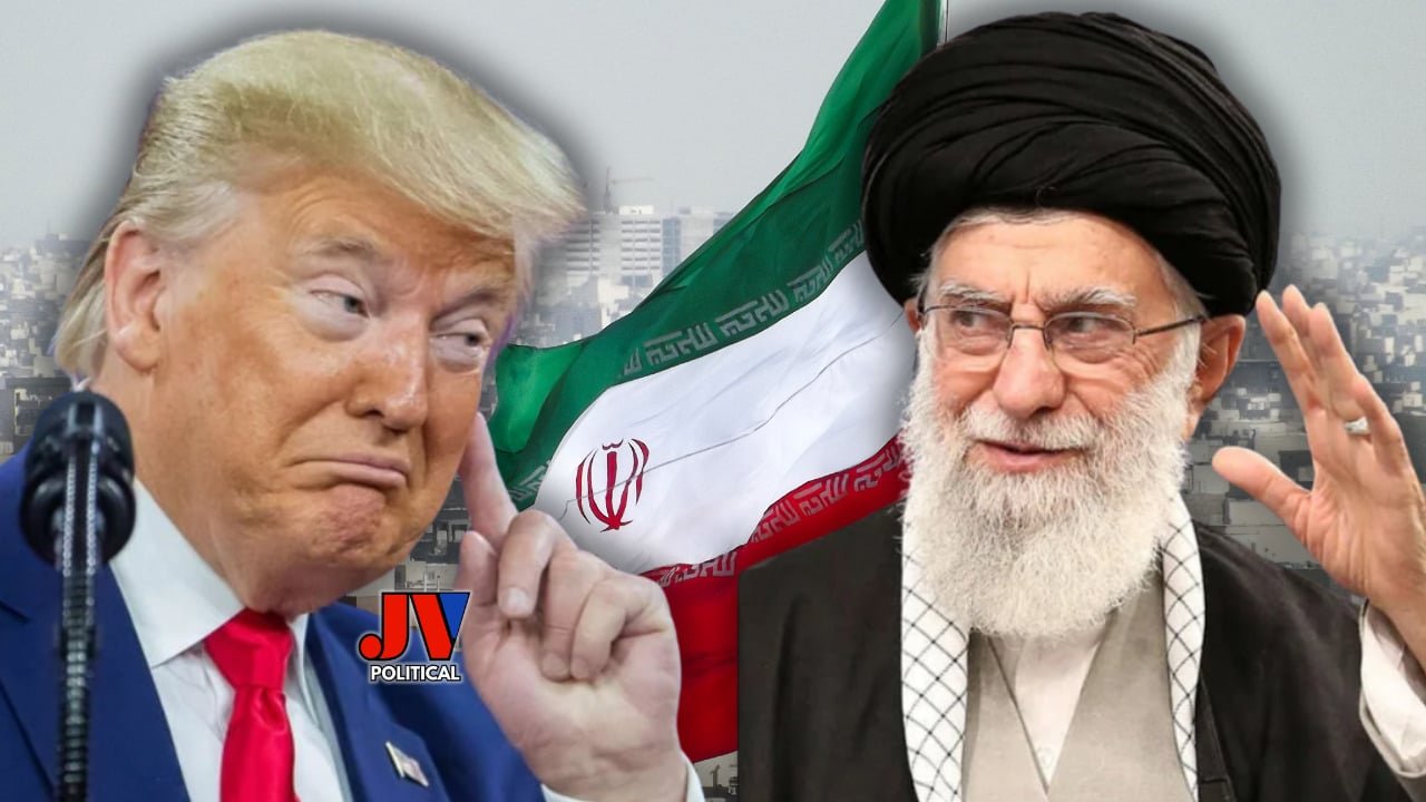 "President Donald Trump and Iran's leader face off in a historic showdown as Trump's team pushes for Iran talks in 2025! 🇺🇸💪 With a nuclear deal and ceasefire on the table, this bold move could reshape the Middle East. Featuring the American and Iranian flags, this image from JVPolitical.com captures the tension and hope. #Trump2025 #IranTalks #MAGA #AmericaFirst #NuclearDeal #MiddleEastPeace #JVPolitical #TrumpVsIran #CeasefireNow"