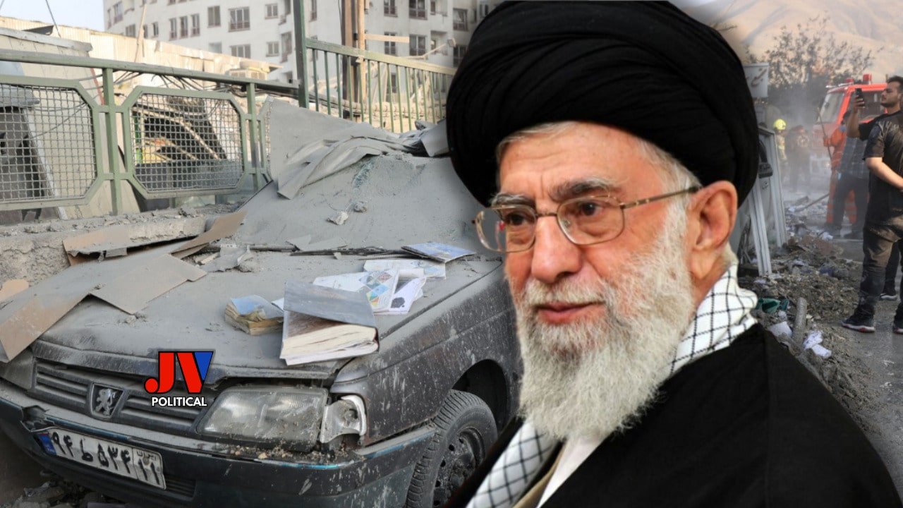 "Shocking aftermath of Israel's strikes on Iran! Devastation unfolds with a wrecked car and scattered debris, while a prominent Iranian figure looms large. The Middle East braces for retaliation as tensions soar. #IsraelStrikesIran #MiddleEastCrisis #IranRetaliation #TrumpForeignPolicy #MAGA #BreakingNews #GlobalConflict #JVPolitical #AmericaFirst #IranNuclear" BREAKING: Israel Hammers Iran: Middle East on Edge